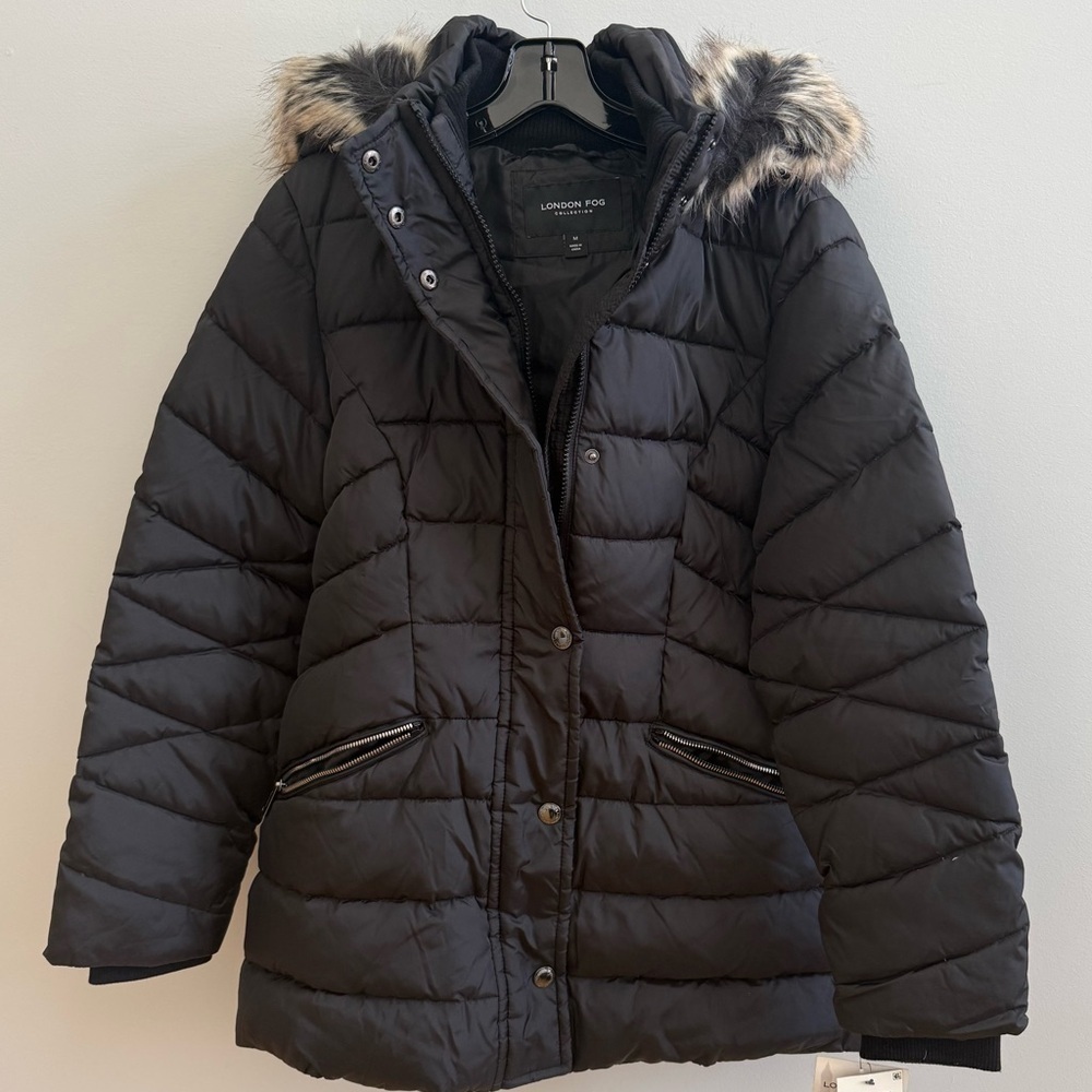 London Fog Black Quilted Women's Jacket, size M